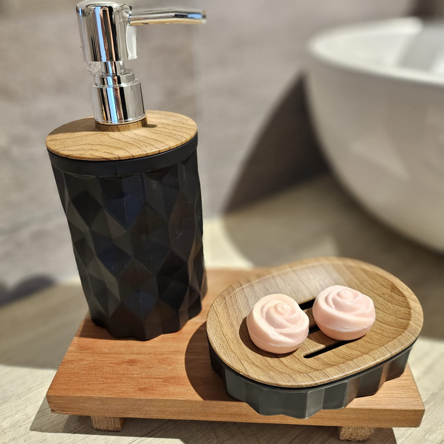 Jabonera Negra Rombos - Imagen 2