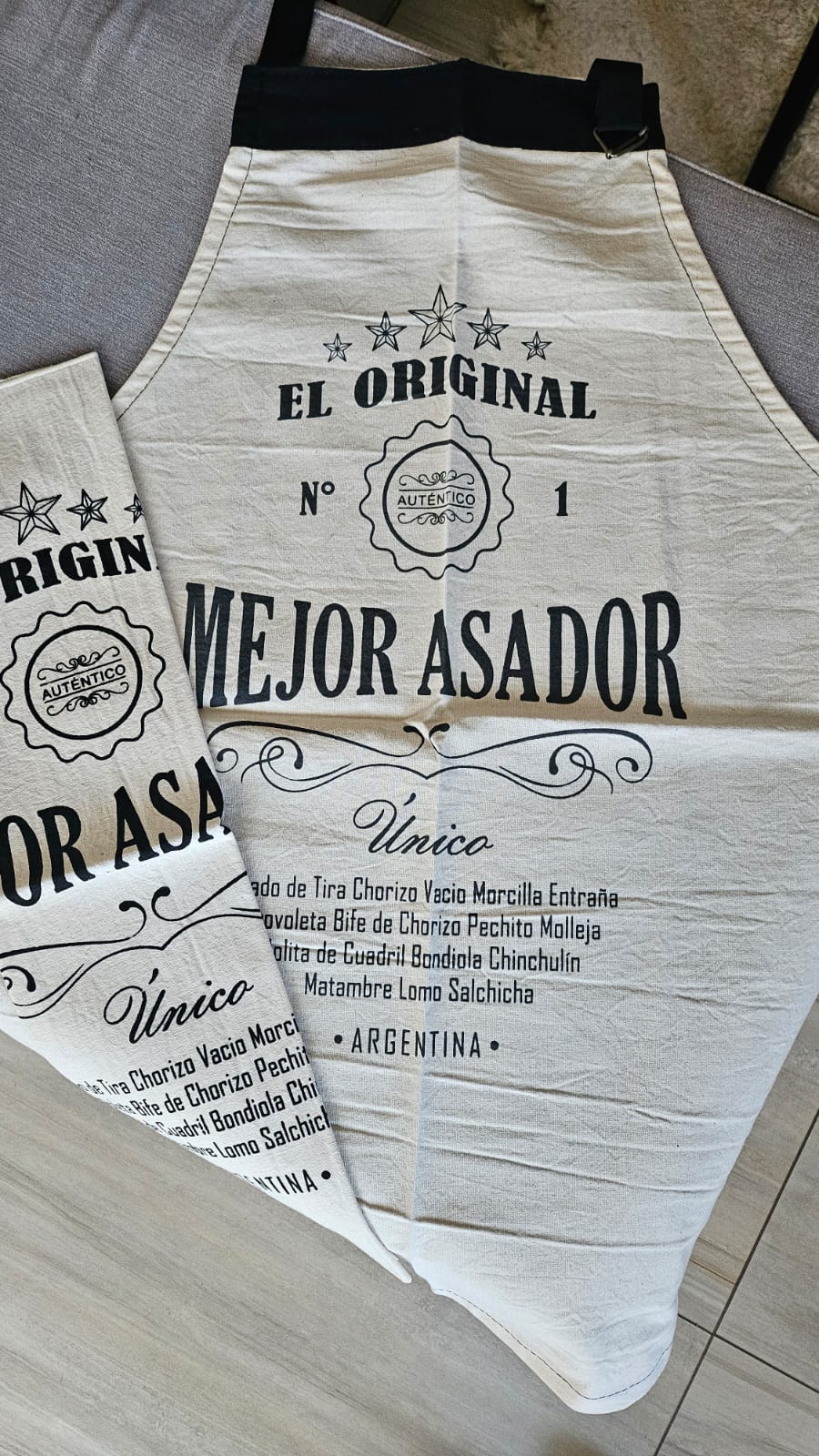 Set delantal + repasador hombre