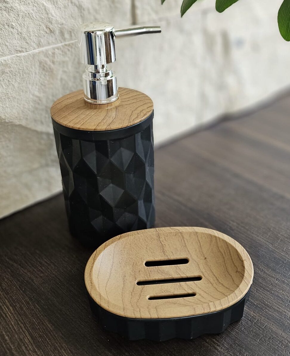 Jabonera Negra Rombos