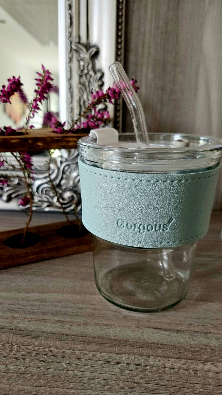 Vaso de vidrio con sorbete